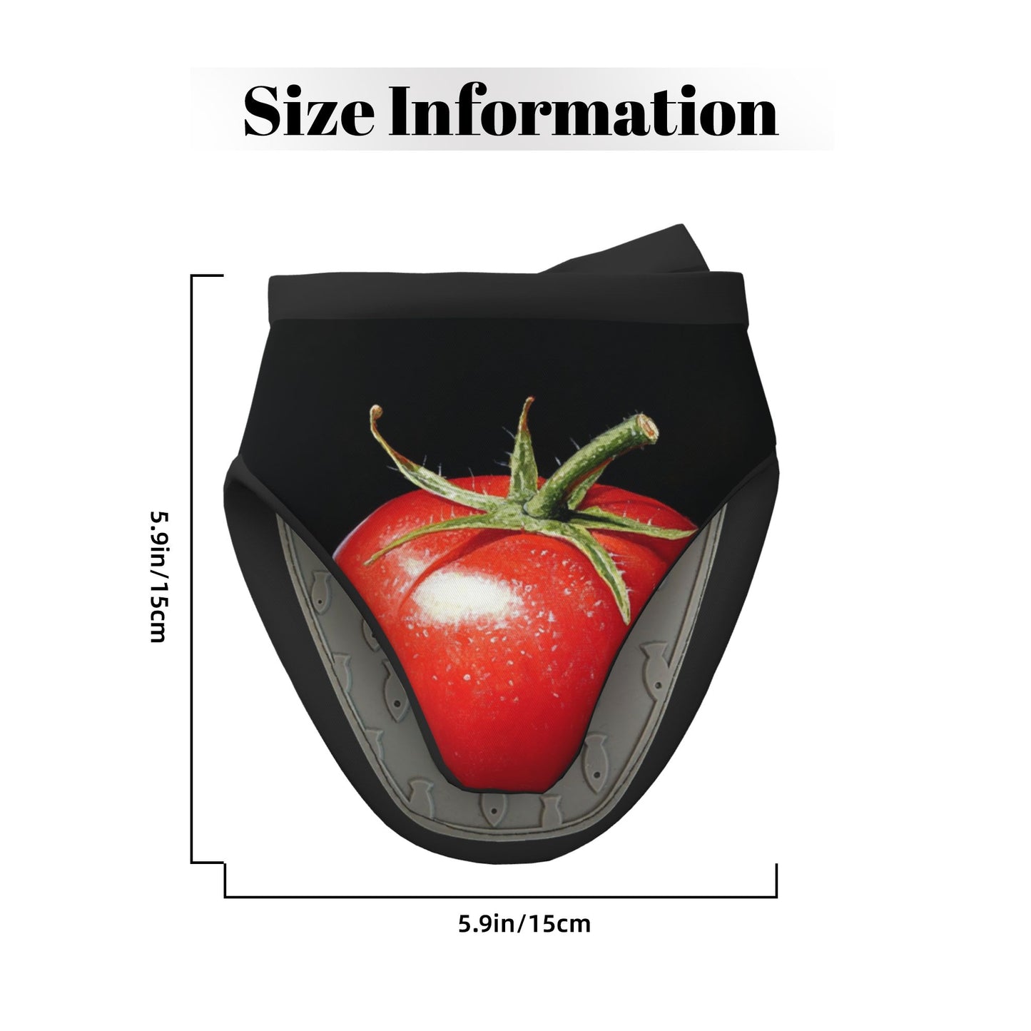 Creative Tomato Print Heat-Resistant Oven Mitt | 15×15cm Non-Slip Kitchen Glove