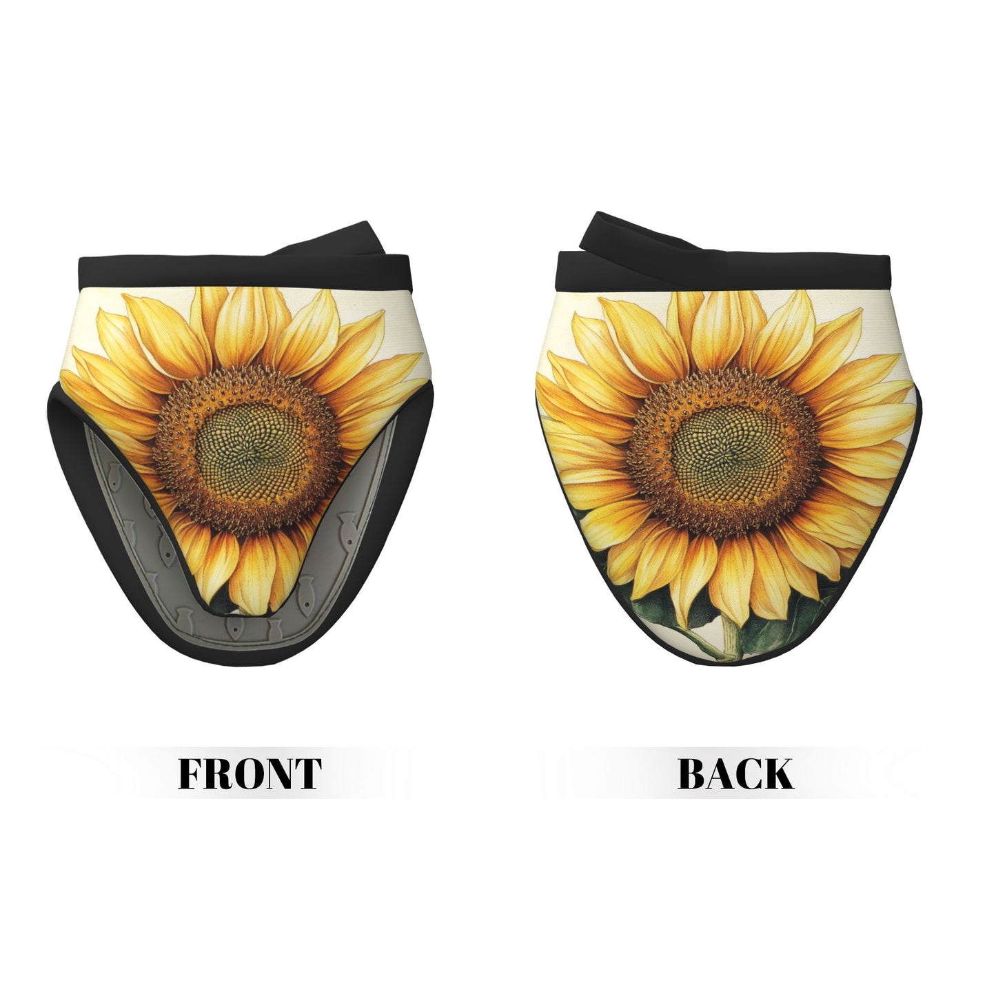 Sunflower Print Oven Mitt | 15×15cm Heat-Resistant Non-Slip Kitchen Glove with Hanging Loop