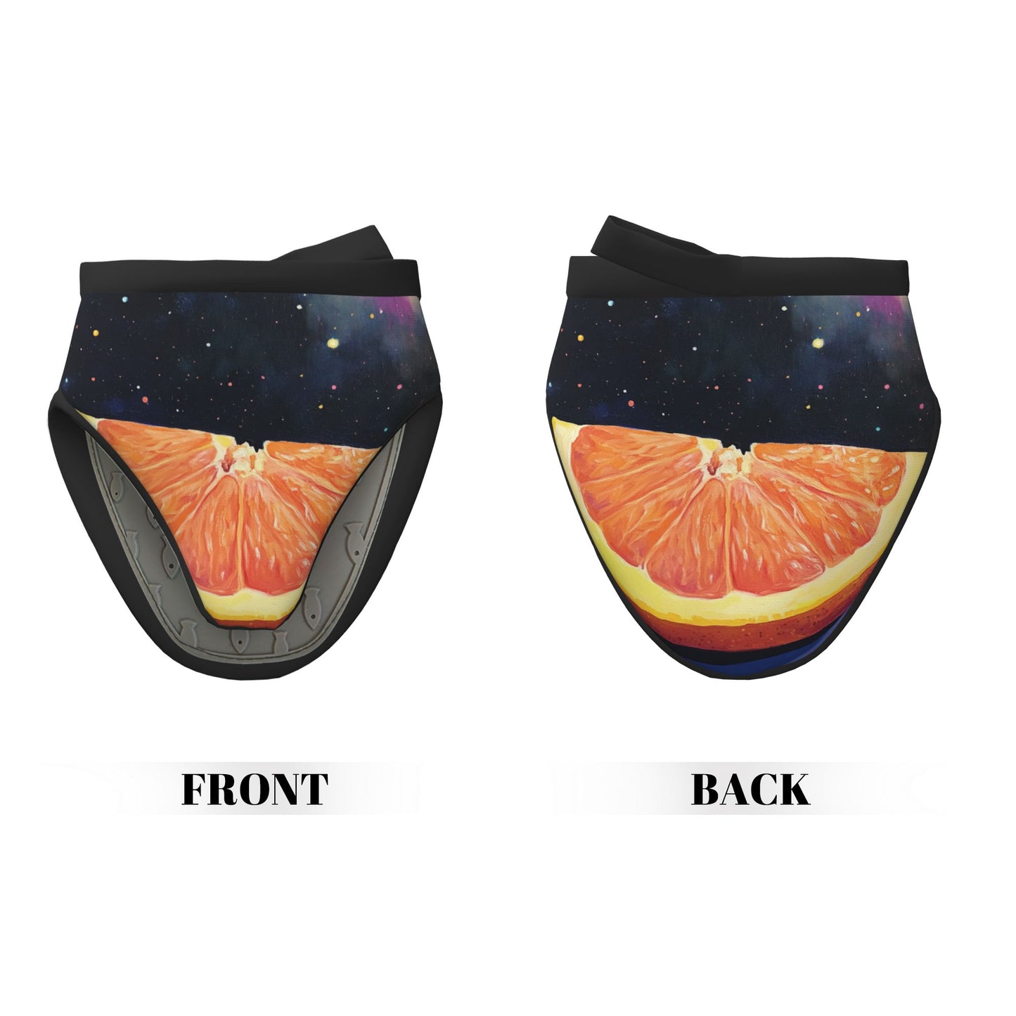 Space Orange Print Oven Mitt | 15×15cm Heat-Resistant Glove with Non-Slip Silicone & Hanging Loop