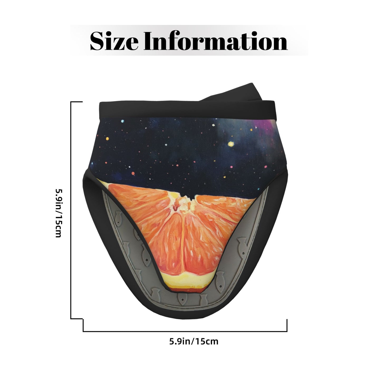 Space Orange Print Oven Mitt | 15×15cm Heat-Resistant Glove with Non-Slip Silicone & Hanging Loop