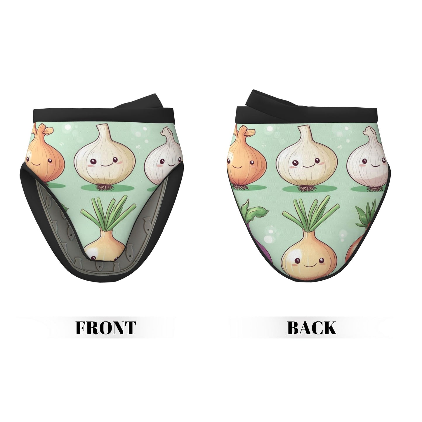 Cute Onion Character Oven Mitt | Heat-Resistant Glove with Anti-Slip Silicone Palm | 15×15cm