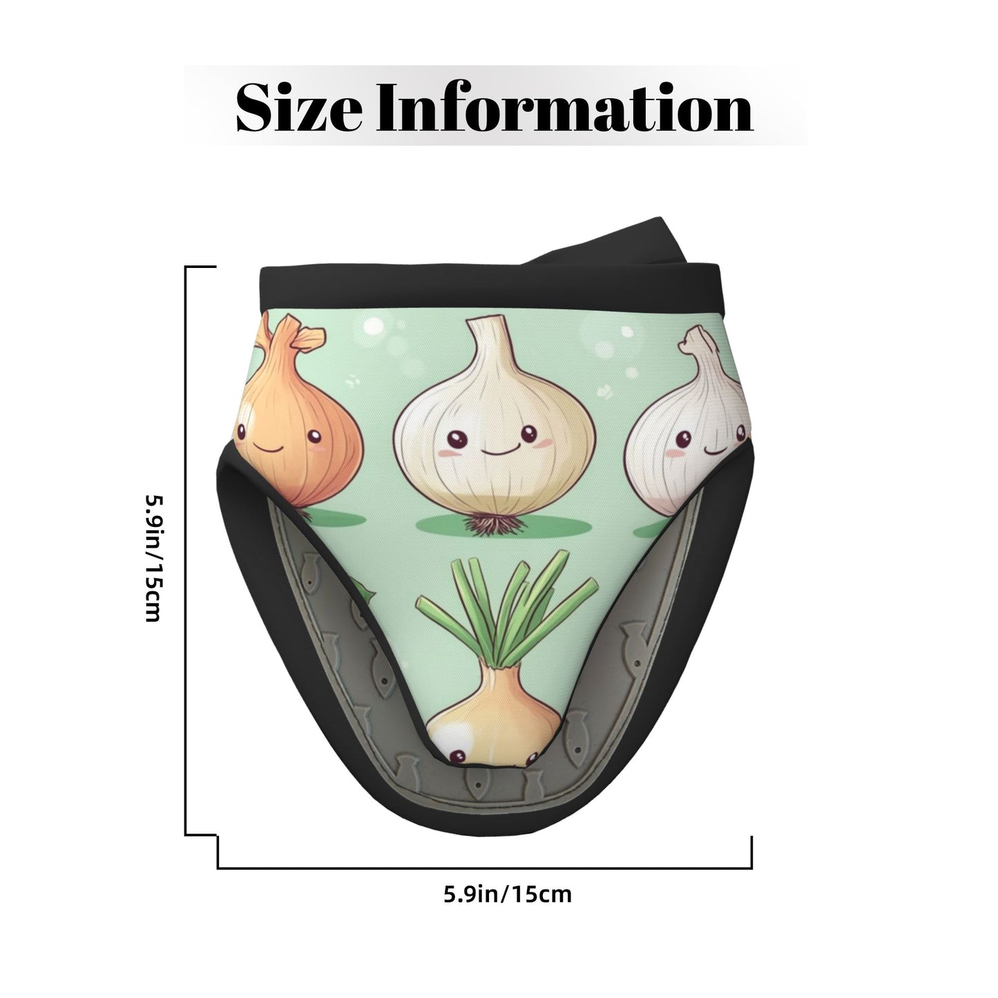 Cute Onion Character Oven Mitt | Heat-Resistant Glove with Anti-Slip Silicone Palm | 15×15cm