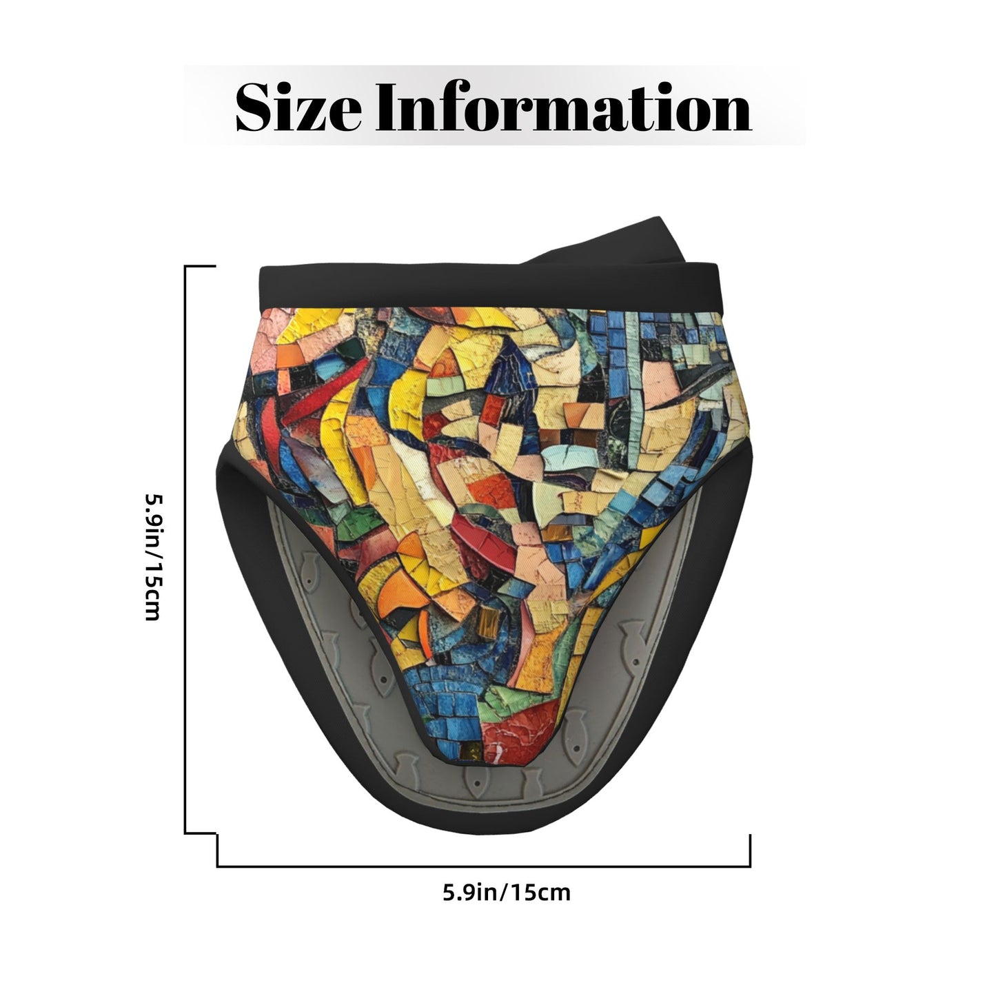 Abstract Mosaic Art Oven Mitt | Colorful Collage Design | 15×15cm Heat-Resistant Glove with Silicone Grip