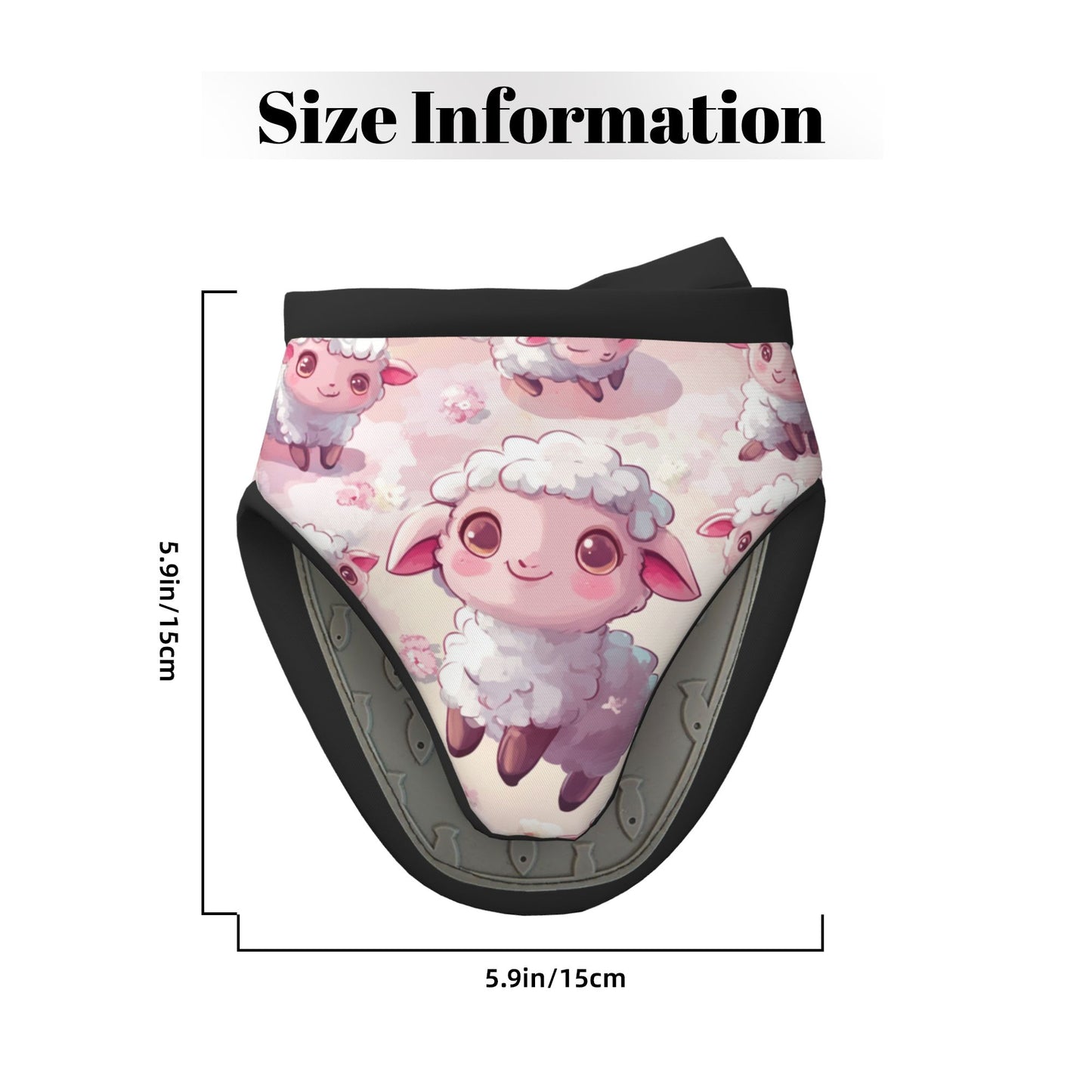 Cute Lamb - Printed Oven Mitt, 5.9 Inches (15cm), Heat - Resistant & Insulated Kitchen Protection Glove