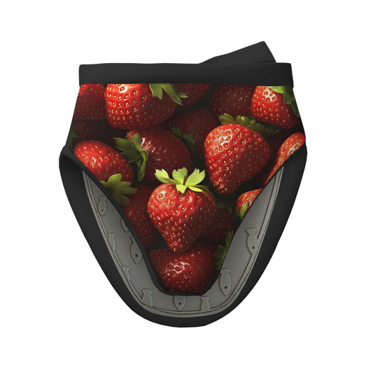 Creative Strawberry Print Oven Mitt | 15×15cm Heat-Resistant Non-Slip Kitchen Glove