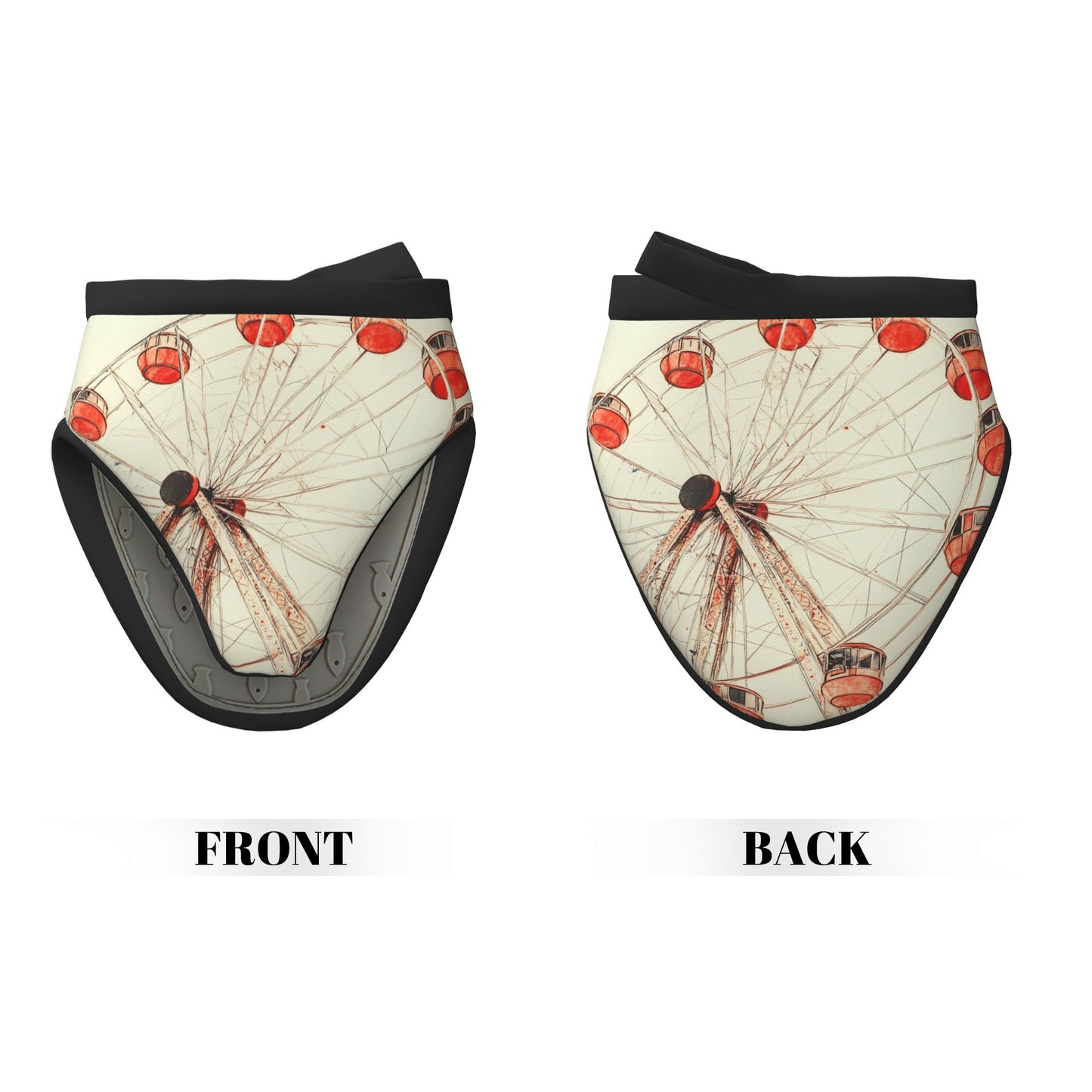 Ferris Wheel Print Oven Mitt | 15×15cm Heat-Resistant Non-Slip Silicone Kitchen Glove
