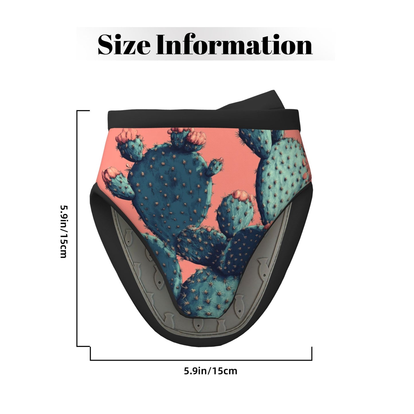 Cactus Pattern Heat-Resistant Oven Mitt | 15×15cm Non-Slip Silicone Kitchen Glove