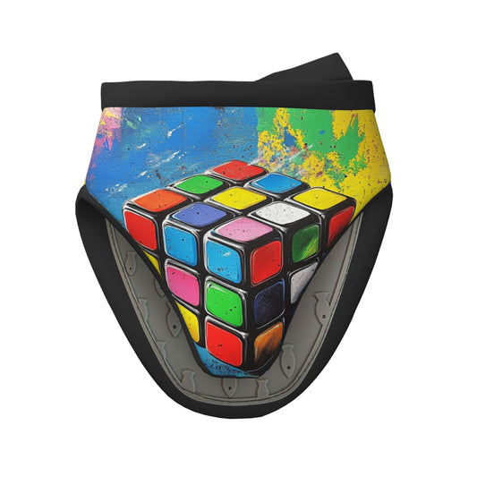 Rubik's Cube Art Oven Mitt | 15×15cm Heat-Resistant Kitchen Glove with Anti-Slip Silicone Grip