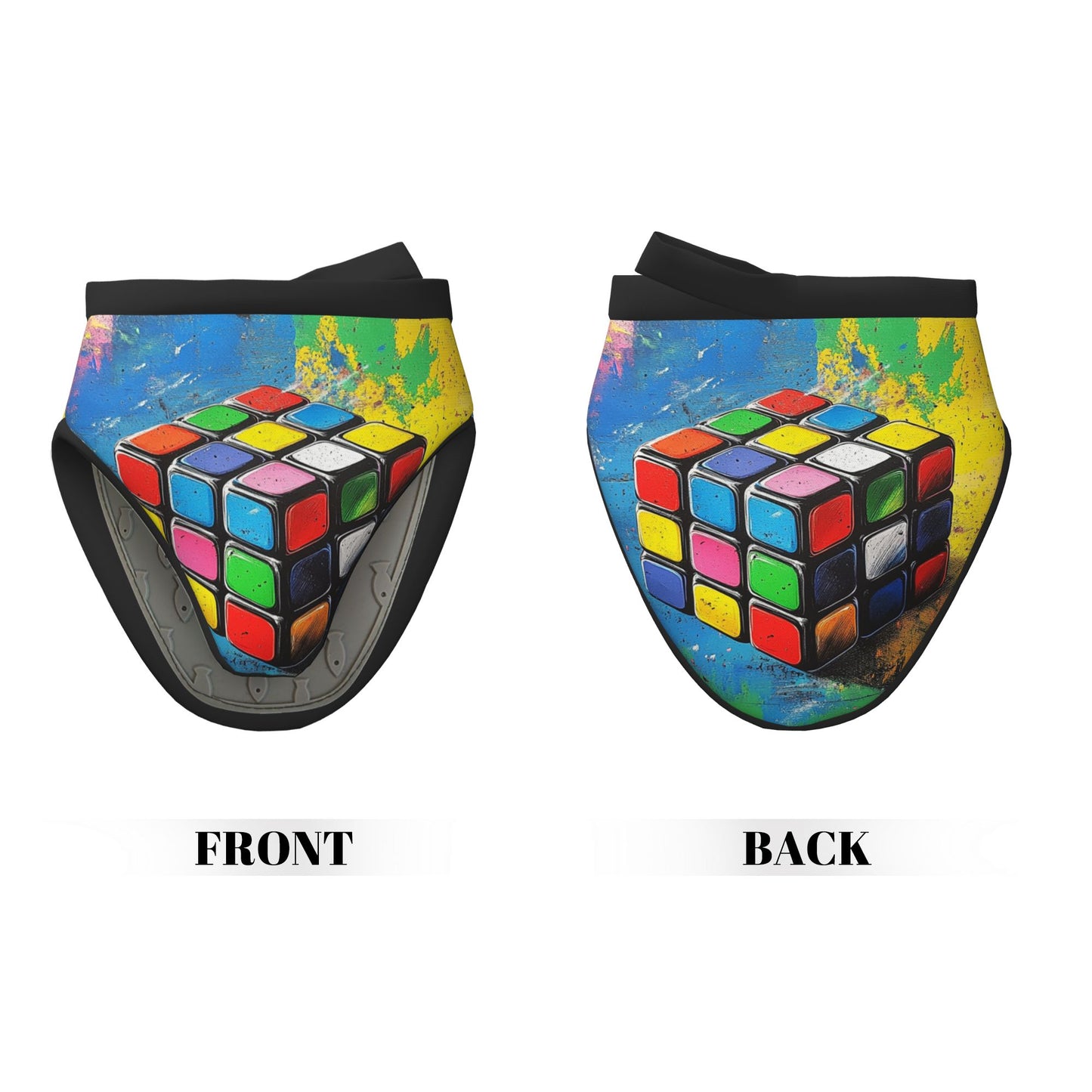Rubik's Cube Art Oven Mitt | 15×15cm Heat-Resistant Kitchen Glove with Anti-Slip Silicone Grip