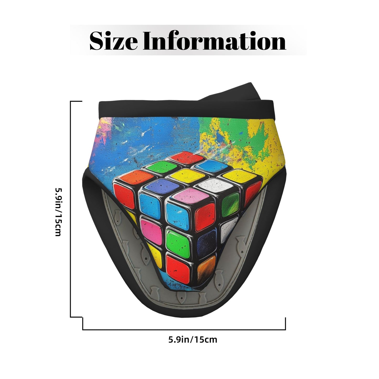 Rubik's Cube Art Oven Mitt | 15×15cm Heat-Resistant Kitchen Glove with Anti-Slip Silicone Grip