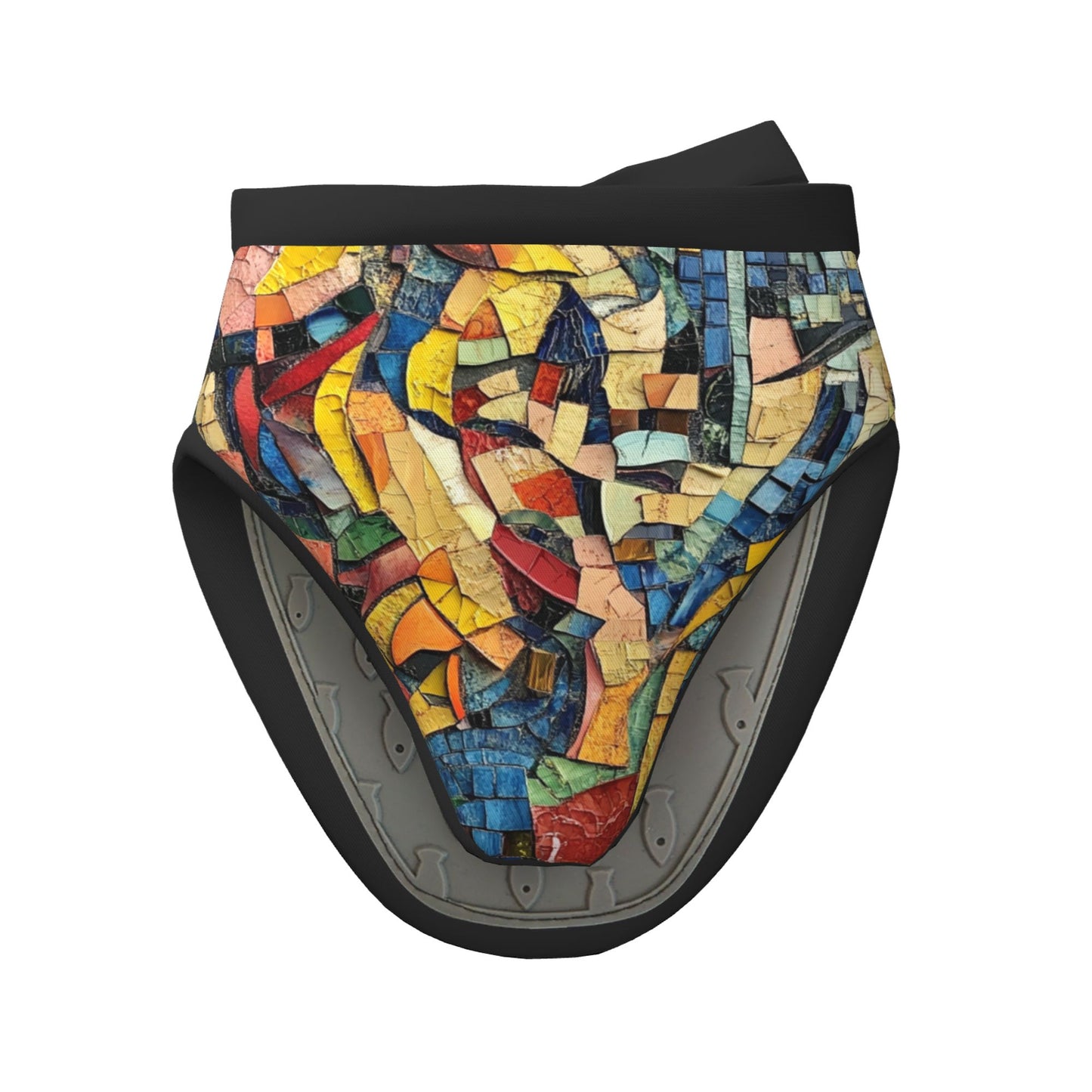 Abstract Mosaic Art Oven Mitt | Colorful Collage Design | 15×15cm Heat-Resistant Glove with Silicone Grip