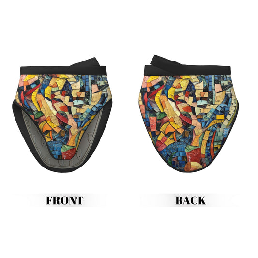 Abstract Mosaic Art Oven Mitt | Colorful Collage Design | 15×15cm Heat-Resistant Glove with Silicone Grip