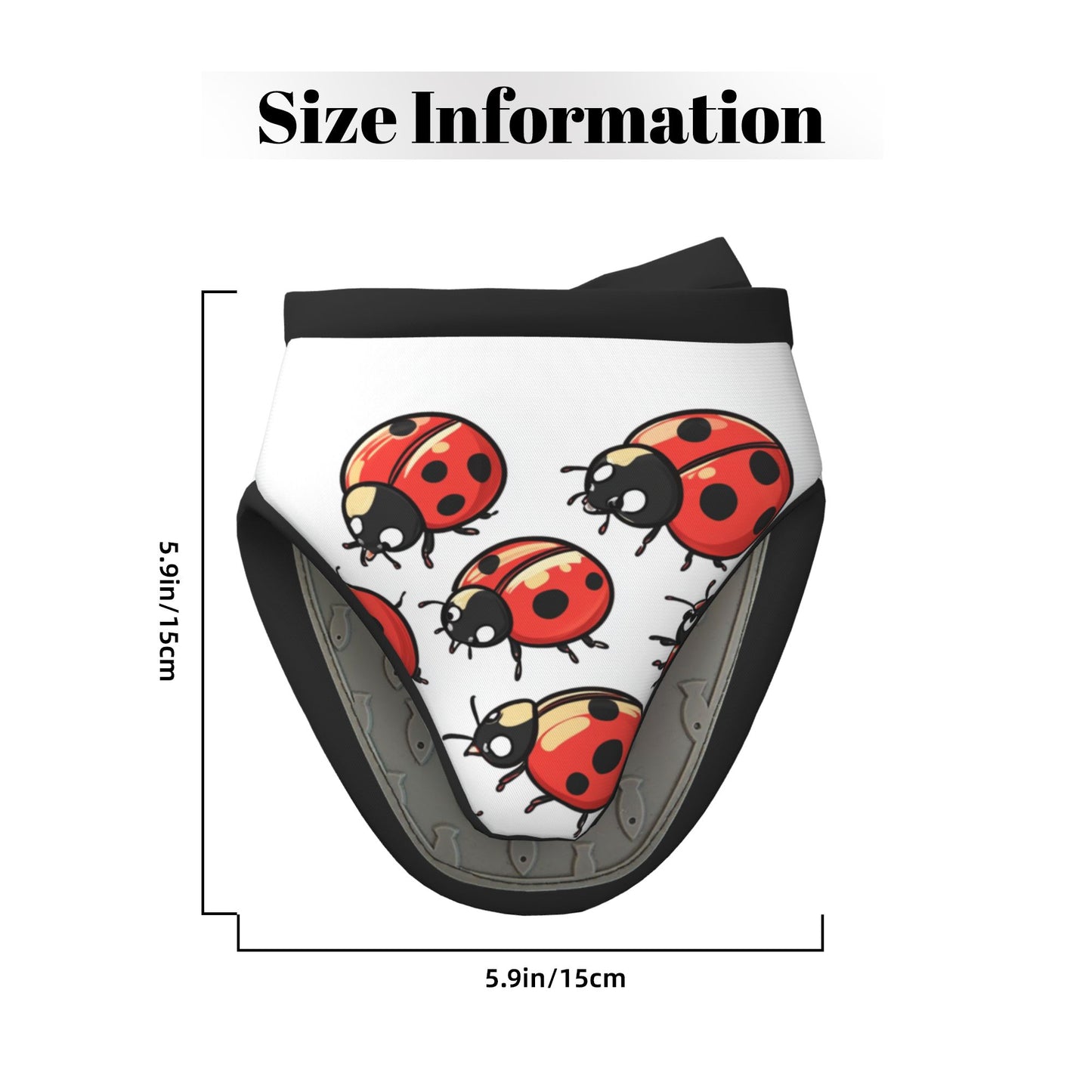 Cute Ladybug - Printed Heat - Resistant Oven Mitt, 5.9 Inches (15cm), Anti - Scald Kitchen Baking Glove