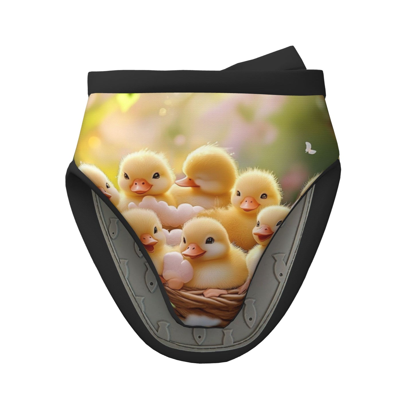 Cute Little Yellow Ducks Printed Oven Mitt, 5.9 Inches (15cm), Heat - Resistant & Insulated Kitchen Baking Glove