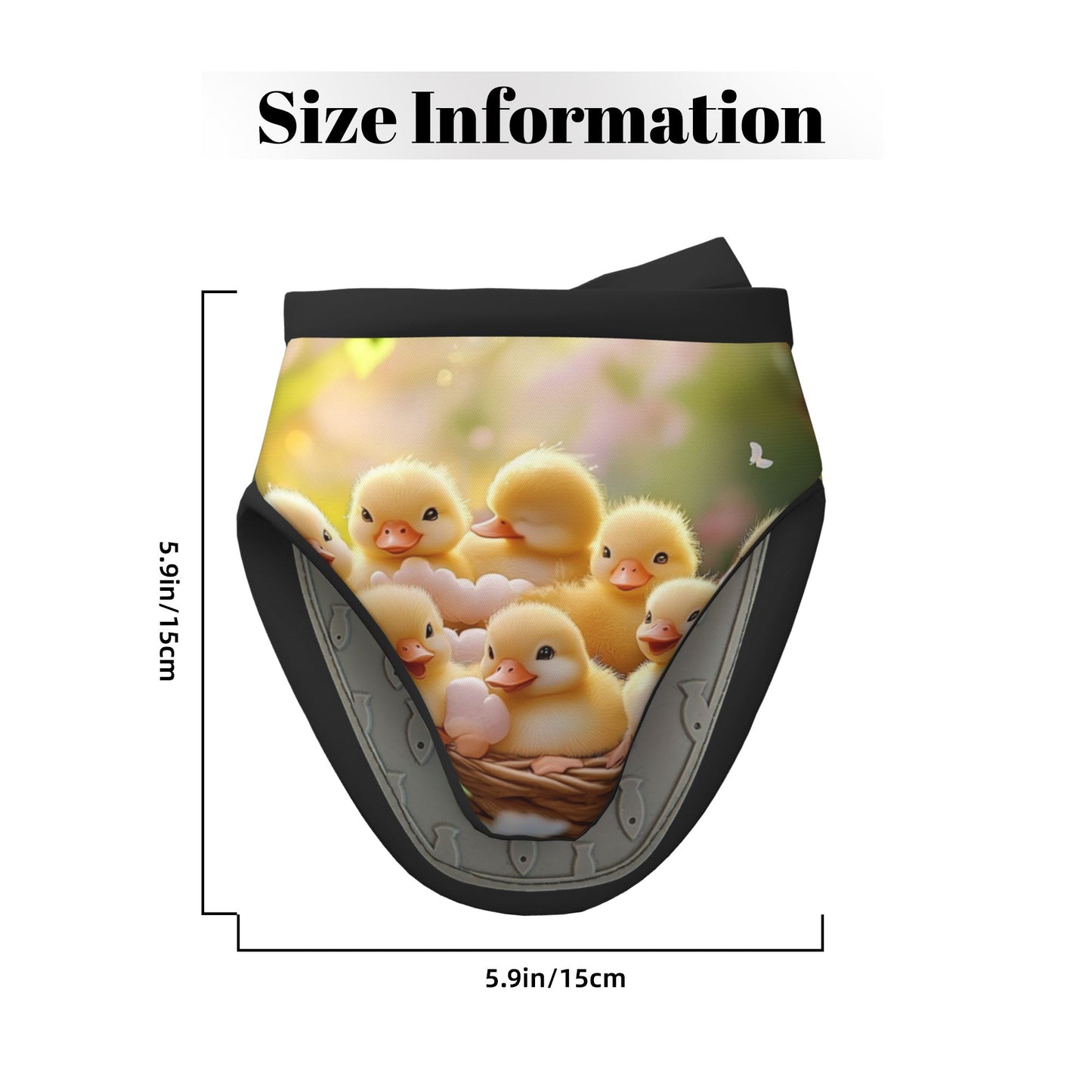 Cute Little Yellow Ducks Printed Oven Mitt, 5.9 Inches (15cm), Heat - Resistant & Insulated Kitchen Baking Glove